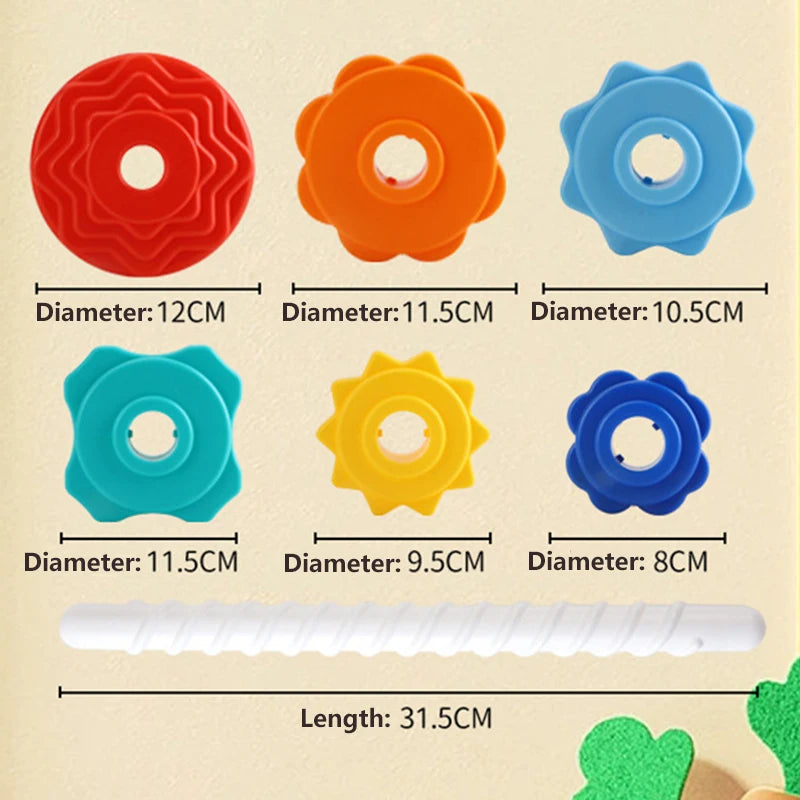 Montessori Learning Rainbow Tower - Enhance Fine Motor Skills For Kids