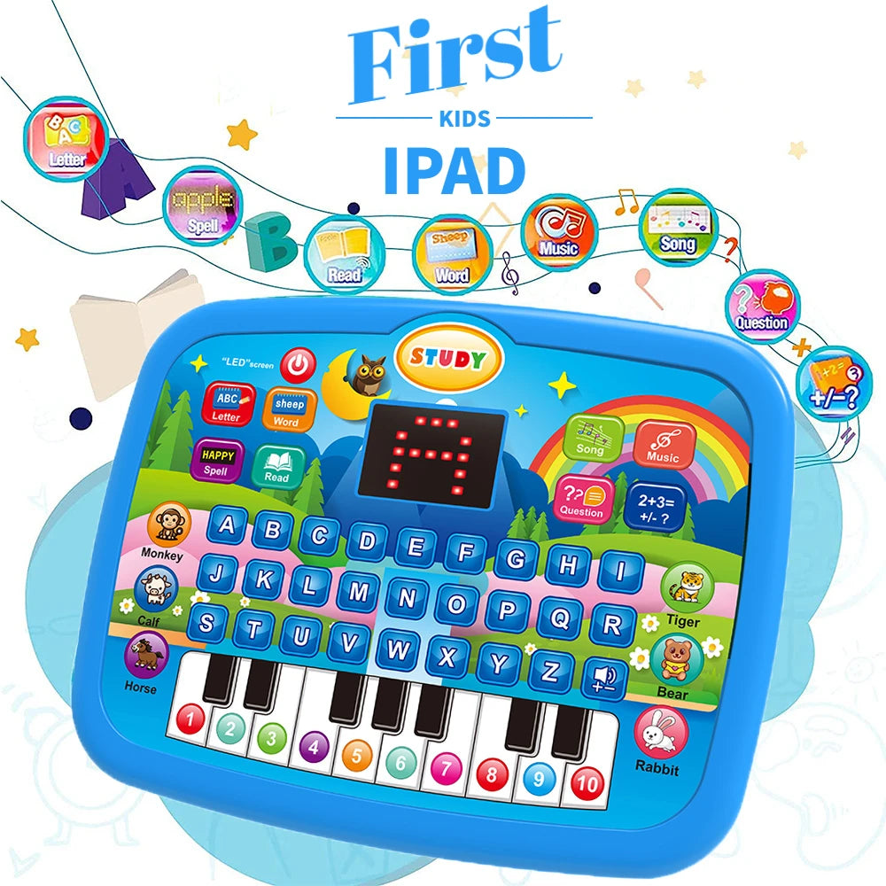 2-in-1 Kids Learning Tablet & Keyboard Toy