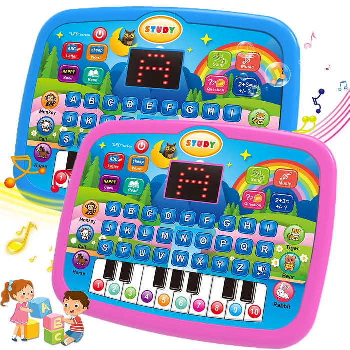 2-in-1 Kids Learning Tablet & Keyboard Toy
