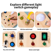 Montessori Wooden LED Light Busy Board