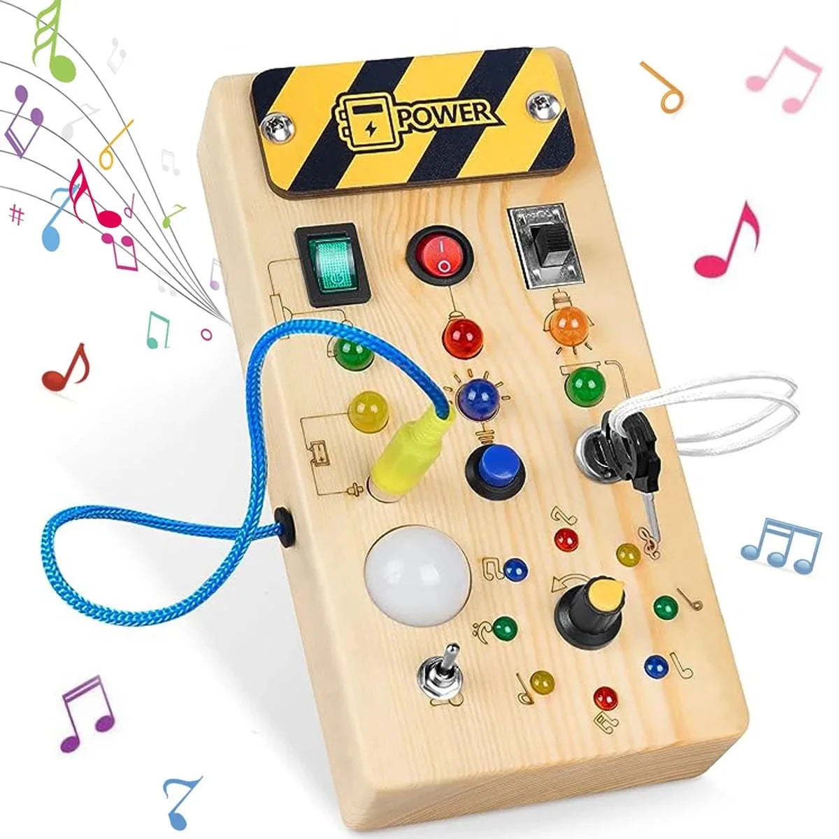Montessori Wooden LED Light Busy Board