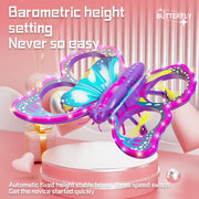 New V40 Glitter Butterfly Remote Control Aircraft 2.4GHz Gravity Sensing Mini Drone RC Quadcopter Children's Toy Gift