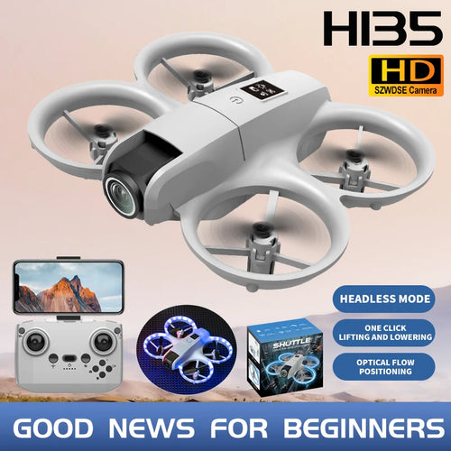 New H135 Mini Drone WIFI FPV Hover Professional 4K Camera Pocket Coloful Lights Dron Rc Plane Foldable Quadcopter RC Toys Gifts