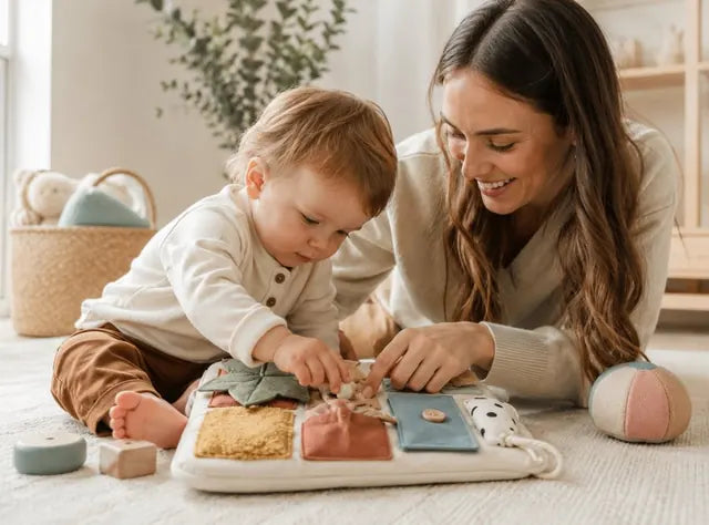 Toddler enjoying screen-free sensory play