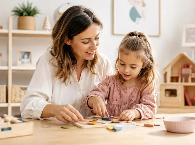 Child practicing hands-on fine motor play